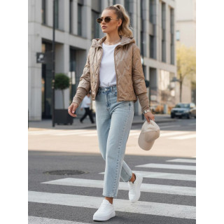 Bézs színű, steppelt női kabát TY5561