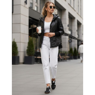 Női fekete steppelt kabát TY5559