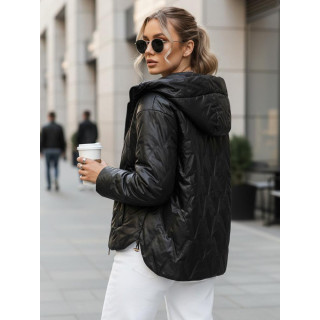 Női fekete steppelt kabát TY5559