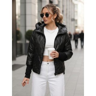 Női fekete steppelt kabát TY5559