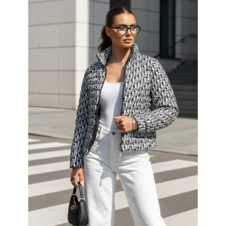 Fekete mintás női kabát TY4505