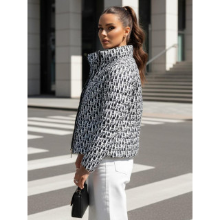 Fekete mintás női kabát TY4505