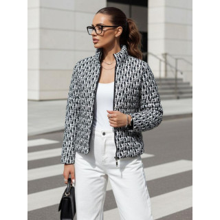 Fekete mintás női kabát TY4505