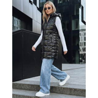 Női fekete steppelt mellény TY5257