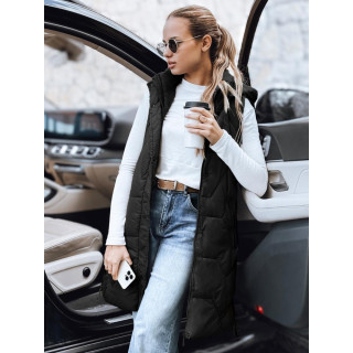 Hosszú fekete női mellény TY5269