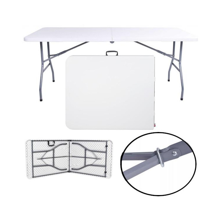 Fehér összecsukható bankettasztal FEST - 180 cm