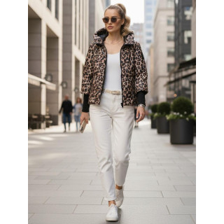 Női bézs leopárdmintás kabát TY5549