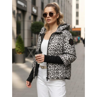 Fehér leopárdmintás női kabát TY5548