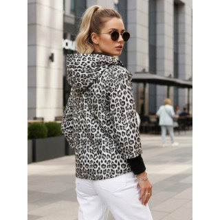 Fehér leopárdmintás női kabát TY5548