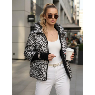 Fehér leopárdmintás női kabát TY5548