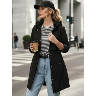 Átmeneti fekete női parka TY5556