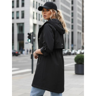 Átmeneti fekete női parka TY5556