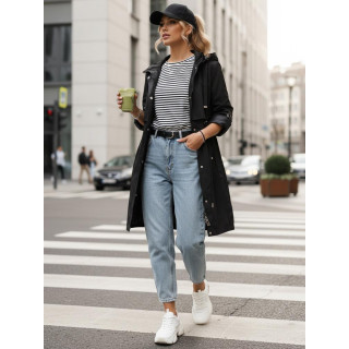 Átmeneti fekete női parka TY5556