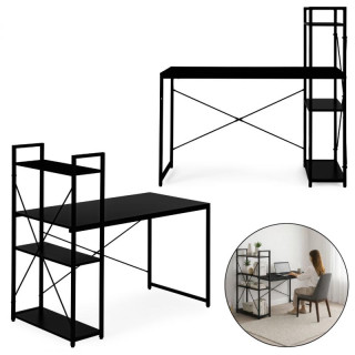 Fekete galériaasztal polccal