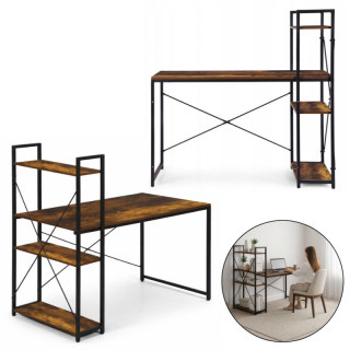 Barna színű, polcos galériaasztal