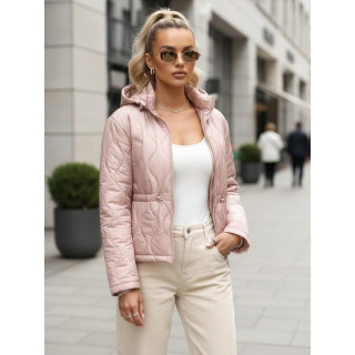Világos rózsaszín steppelt női kabát TY5532