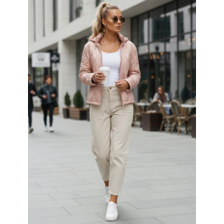 Világos rózsaszín steppelt női kabát TY5532