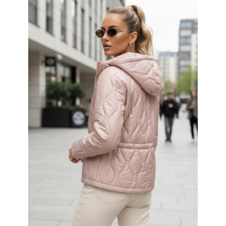 Világos rózsaszín steppelt női kabát TY5532