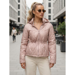 Világos rózsaszín steppelt női kabát TY5532