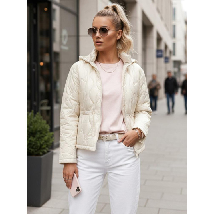 Fehér steppelt női kabát TY5533