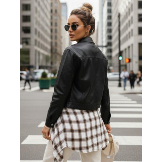 Fekete női bőrdzseki TY5539