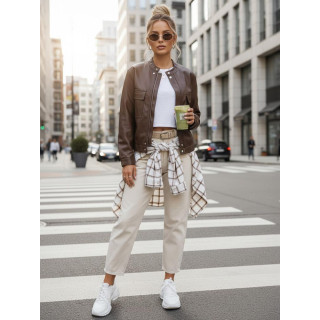 Női barna bőrkabát TY5540