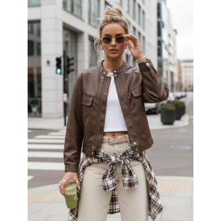 Női barna bőrkabát TY5540