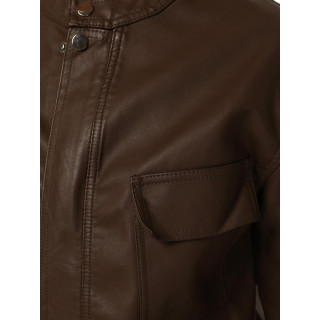 Női barna bőrkabát TY5540