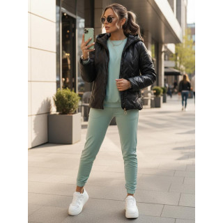 Fekete női átmeneti kabát TY5551