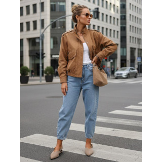 Női barna velúr kabát TY5572