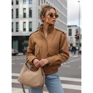 Női barna velúr kabát TY5572