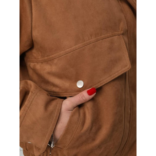 Női barna velúr kabát TY5572