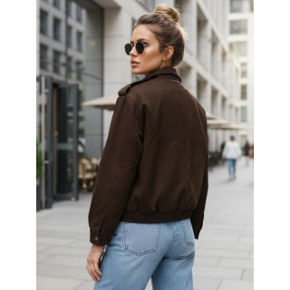 Csokoládé színű velúr női kabát TY5571