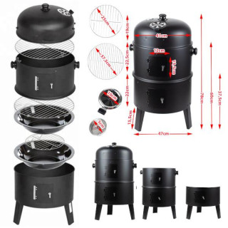 3 az 1-ben - füstölő, kandalló, grill SmokeHouse GM8000 + hőmérő