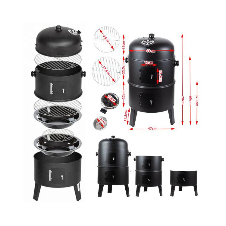 3 az 1-ben - füstölő, kandalló, grill SmokeHouse GM8000 + hőmérő