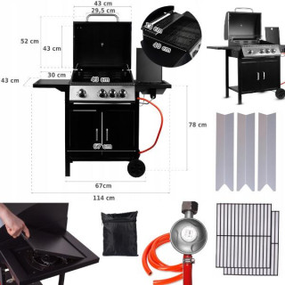 Curron PartyTogether 3+1 gázgrill + fedél