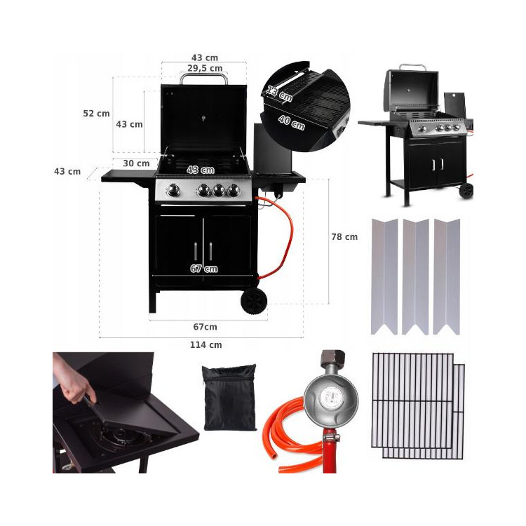 Curron PartyTogether 3+1 gázgrill + fedél