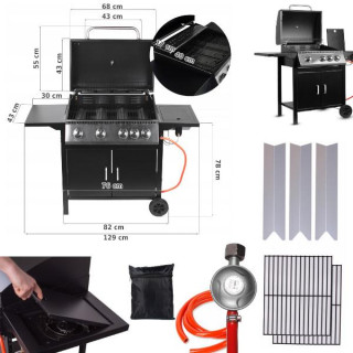 Curron PartyTogether 4+1 gázgrill + fedél