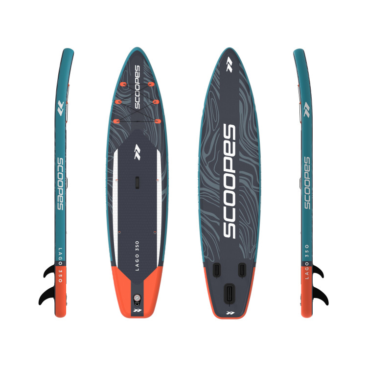 Szürke SUP deszka LAGO 350 cm tartozékokkal