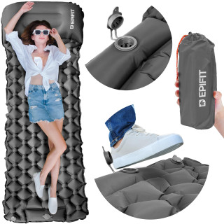 Önfelfújós, egyszemélyes, szürke matrac REST