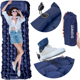 Önfelfújó sötétkék egyszemélyes matrac REST