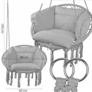 Szürke függőszék párnával
