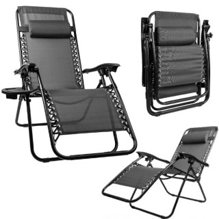 Sötétszürke ZeroGravity összecsukható nyugágy