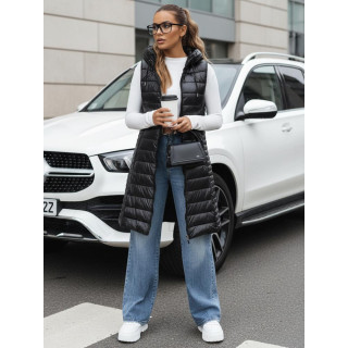 Fekete steppelt női mellény TY5255