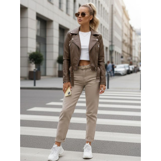 Világosbarna női bőrdzseki TY5536