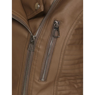 Világosbarna női bőrdzseki TY5536