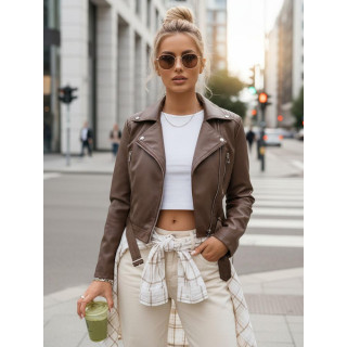 Női barna bőrkabát TY5537