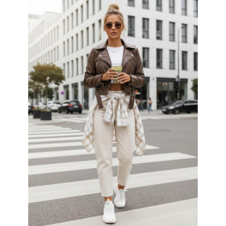 Női barna bőrkabát TY5537