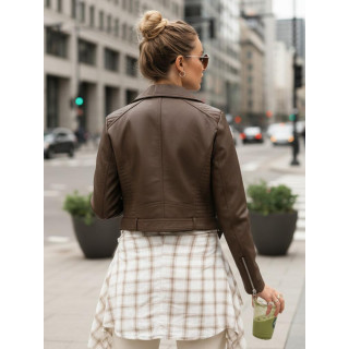 Női barna bőrkabát TY5537