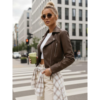 Női barna bőrkabát TY5537